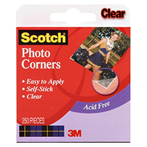 Scotch Photo Corners auto adhésive 250/Pkg-Clear