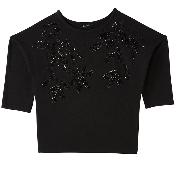 Pull manches 3/4 avec sequins femme