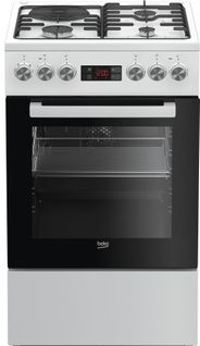 BEKO Cuisinière mixte FSE53321DWCS 4 foyers Blanc