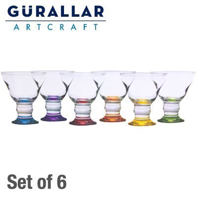 L&G London Uniforms U.K. Gurallar Coral Lot de 6 x coupes à glace en verre avec pied de couleur 8692952056161 (8692952056161)