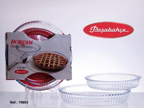 1690038 set de 2 plats à tarte verre à feu tran...