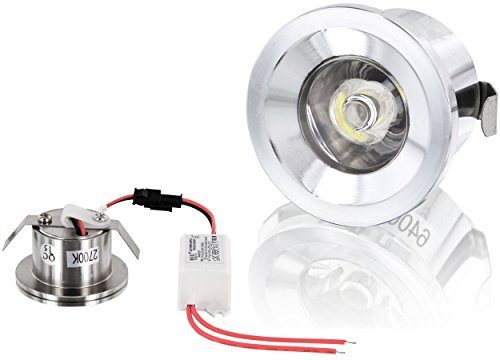 Mini spot LED en aluminium - 1 W 80LM - incl. T...