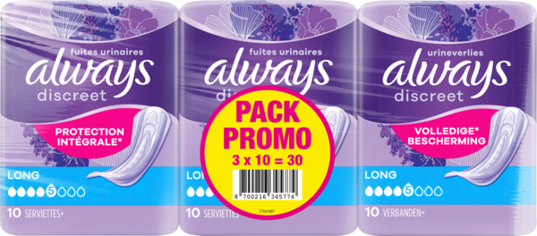 87620008 Serviettes Always Discreet code EAN 8700216345774 