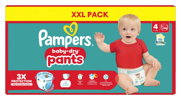  Couches Baby Dry Pants Xxl T4 Pampers  code EAN 8700216664936 