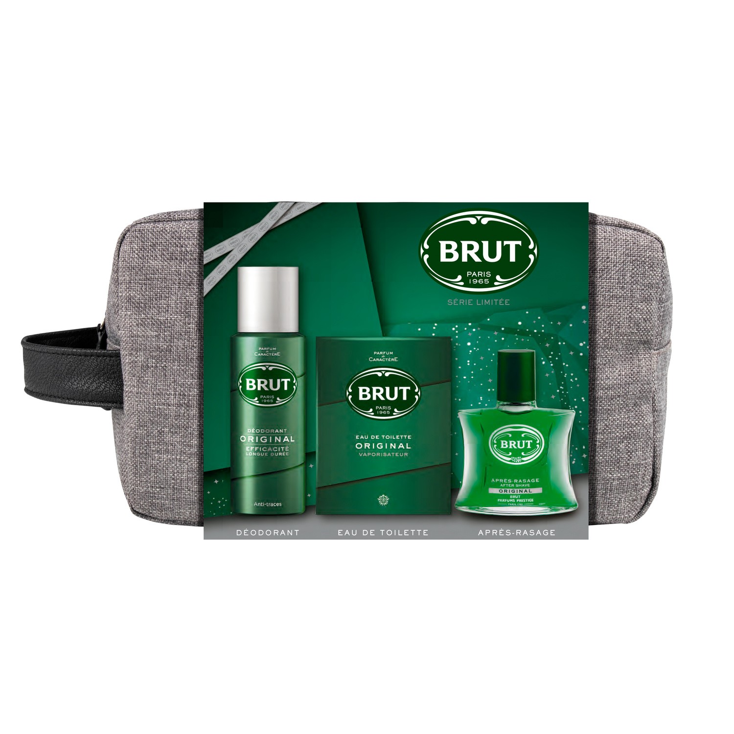 Trousse coffret parfum, déo et après rasage original BRUT 8710522490570 BRUT Trousse coffret parfum, déo et après rasage original BRUT 8710522490570 BRUT