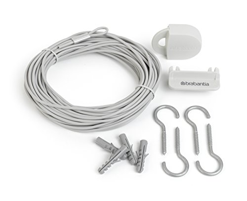 105647 set de corde à linge plastique blanc 12 m