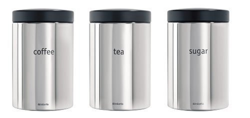 Lot de 3 boîtes conservation sucre/thé/café 1.4...