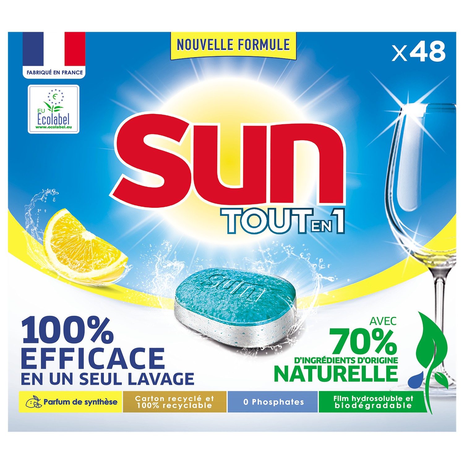 Tablette lave vaisselle citron SUN