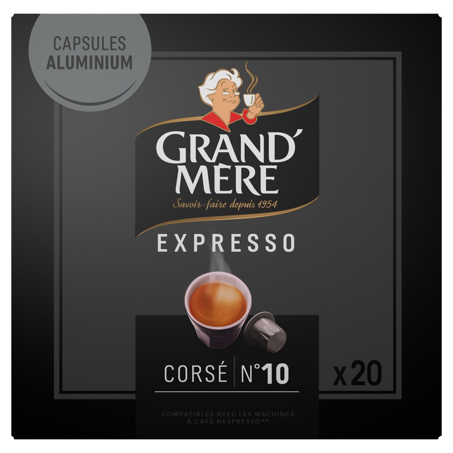 Café Capsules Espresso Corsé N°10 GRAND MERE