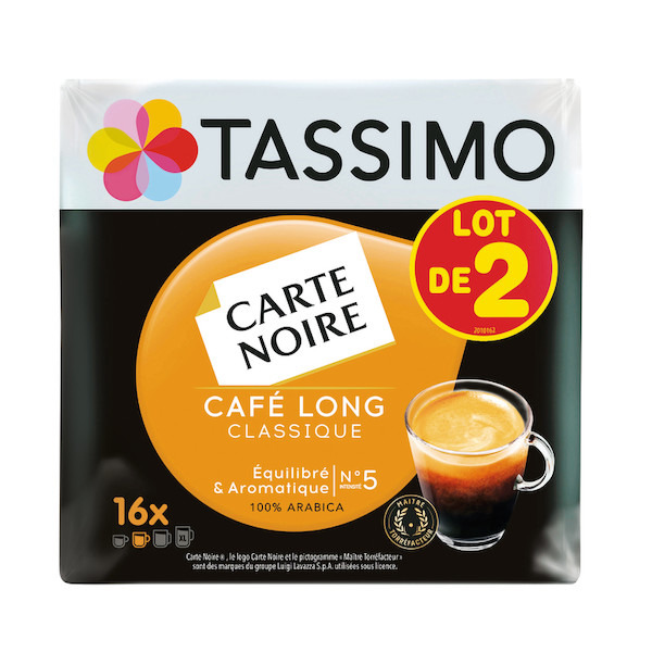  DOSETTES DE CAFÉ LONG CLASSIQUE TASSIMO CARTE NOIRE TASSIMO  8711000425626