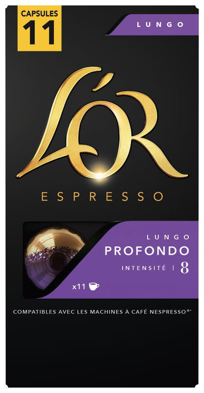 CAPSULES DE CAFÉ LUNGO PROFONDO L'OR