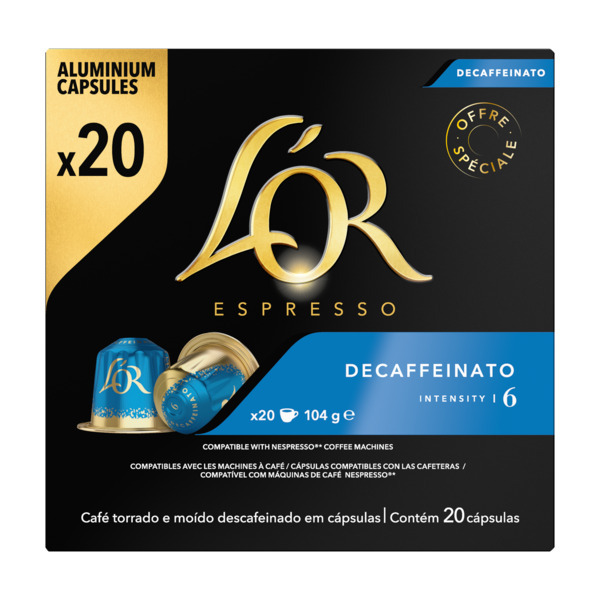 CAPSULES DE CAFÉ X20 DÉCAFÉINÉ INTENSITÉ 6
