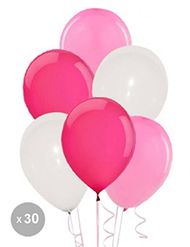 Ballons blancs, roses et fuschias (x30)