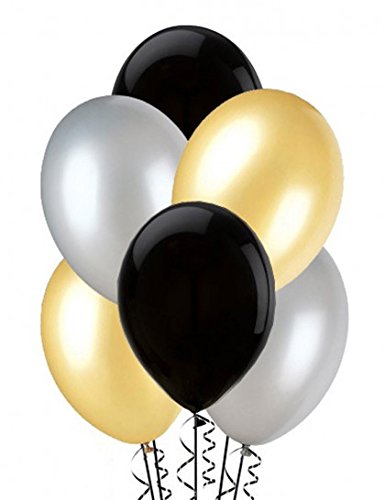Ballons noirs, argents (x25)