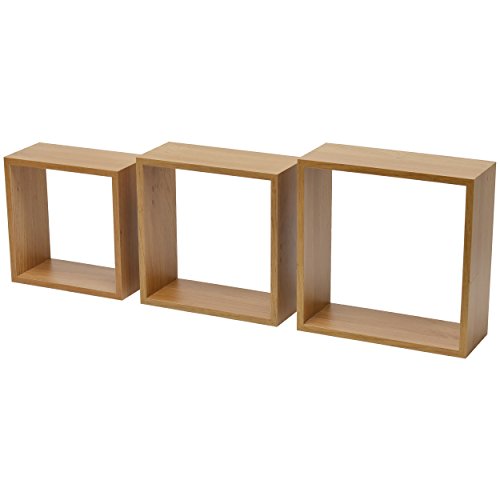DURAline Duraline Étagère 3 cubes, chêne, 27 x 27 x 10/24 x 24 x 10/21 x 21 x 10 cm, Lot de 3 8711253821084 (8711253821084)