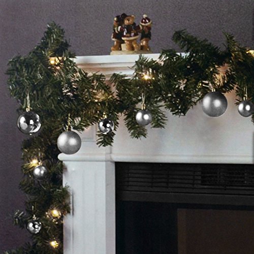 Multistore 2002 Guirlande de Noël 270 cm 180 branches 20 ampoules 16 boules argentées guirlande branche de sapin décoration de Noël guirlande lumineuse code EAN 8711292015871 