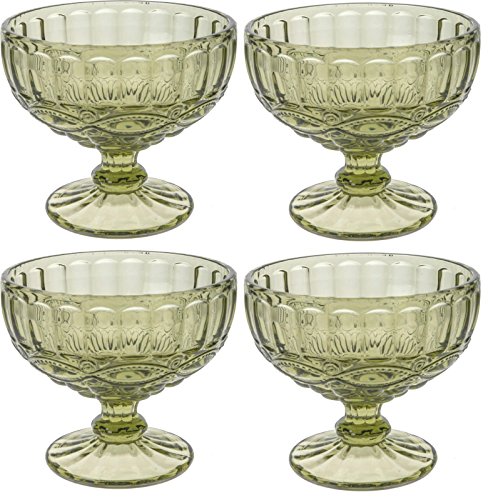 Lot de 4 assiettes à dessert crème glace en ver...