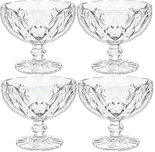 Lot de 4 assiettes à dessert crème glace en ver...