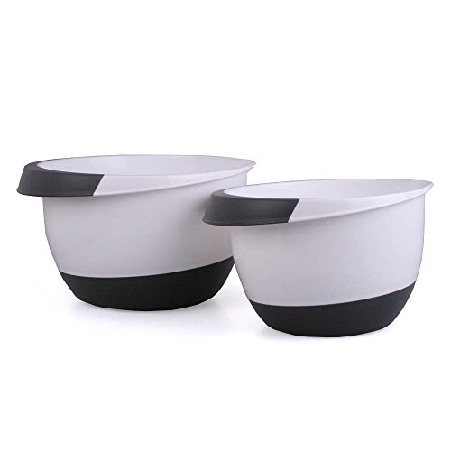 Bol mélangeur Set de 2 pièces plastique noir et...