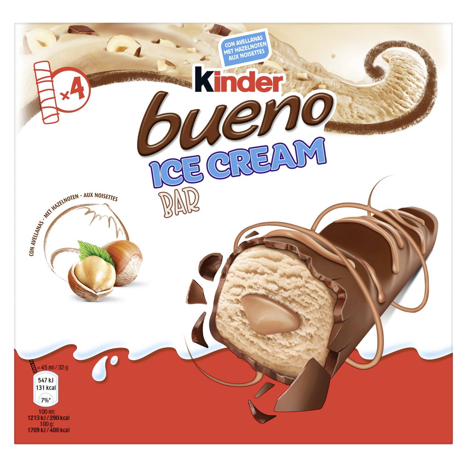 Glace noisette enrobée de chocolat KINDER