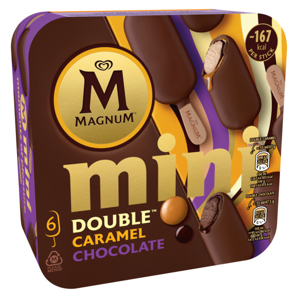 BÂTONNETS DE GLACE DOUBLE CHOCOLAT CARAMEL X6
