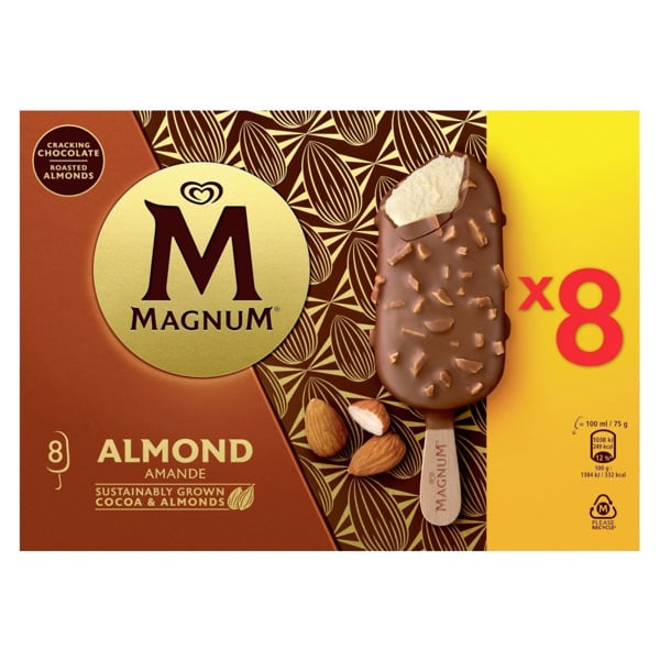  Glace Bâtonnets Amande Magnum code EAN 8711327608504 