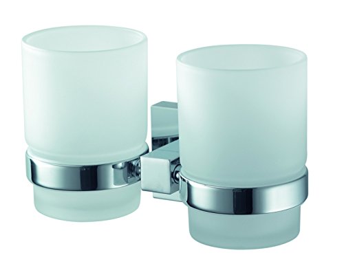 1117098 porte verre double mezzo chrome acier