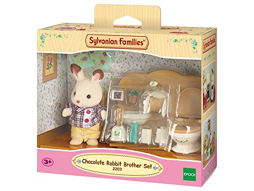 Sylvanian Families - 2203 - poupées et accessoires - frère lapin - chocolat / toilettes code EAN 8711915022033 