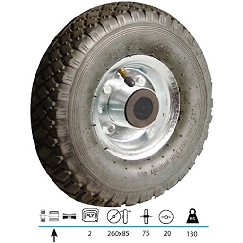 Roue gonflable pour diable jante en tôle alésag...