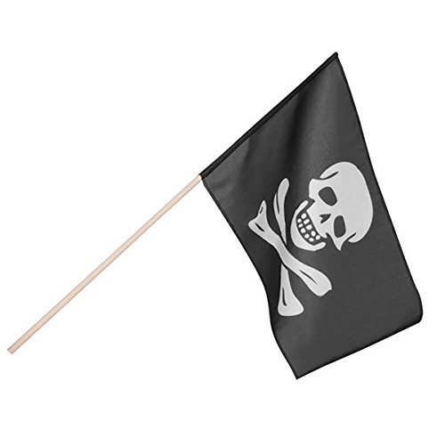 74163 - drapeau pirate 45 x 30 cm avec barre, n...