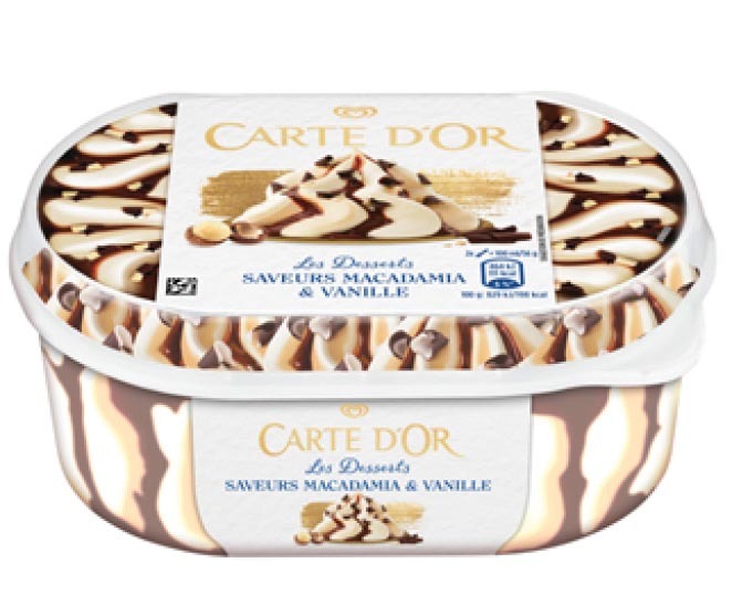 BAC DE CRÈME GLACÉE LES DESSERTS SAVEURS MACADAMIA & VANILLE ""CARTE D'OR"" 8712100482250 (8712100482250)