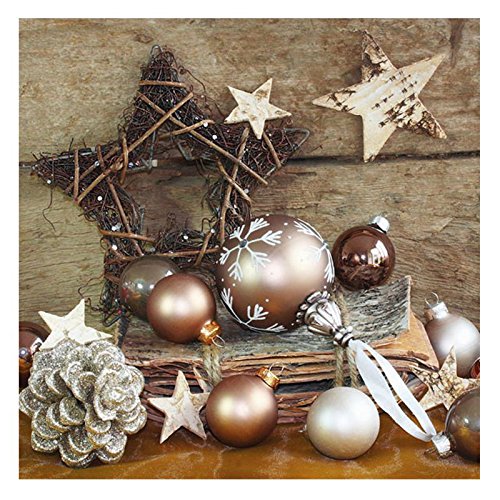 Générique 20 SERVIETTES BOULE DE NOËL OR 33X33 CM code EAN 8712159134353 