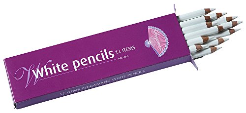 Lot de 12 crayons-blanc