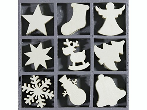 Cartus cArt-Us - 10,5 cm x 10,5 cm-Boîte en bois avec décorations de Noël II, naturel code EAN 8712926414985 