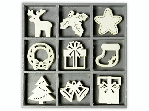 Cartus cArt-Us - 10,5 cm x 10,5 cm-Boîte en bois avec décorations de Noël I, naturel code EAN 8712926415142 