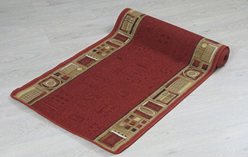 Teppichwahl Tapis de couloir 'runner' Ameland 67 x 200 cm 67 x 300 cm 67 x 400 cm 67 x 500 cm 67 x 600 cm 67 x 700 cm 67 x 800 cm 67 x 900 cm 67 x 1000 cm rouge et beige (67 x 300 cm, rouge) code EAN 8713256067063 