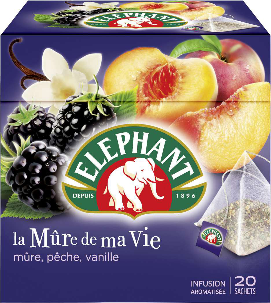 Infusion mûre, pêche, vanille Elephant