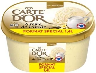 BAC DE CRÈME GLACÉE LES AUTHENTIQUES CRÈME DE VANILLE FORMAT SPÉCIAL “CARTE D’OR”** 8714100535967 BAC DE CRÈME GLACÉE LES AUTHENTIQUES CRÈME DE VANILLE FORMAT SPÉCIAL “CARTE D’OR”** 8714100535967