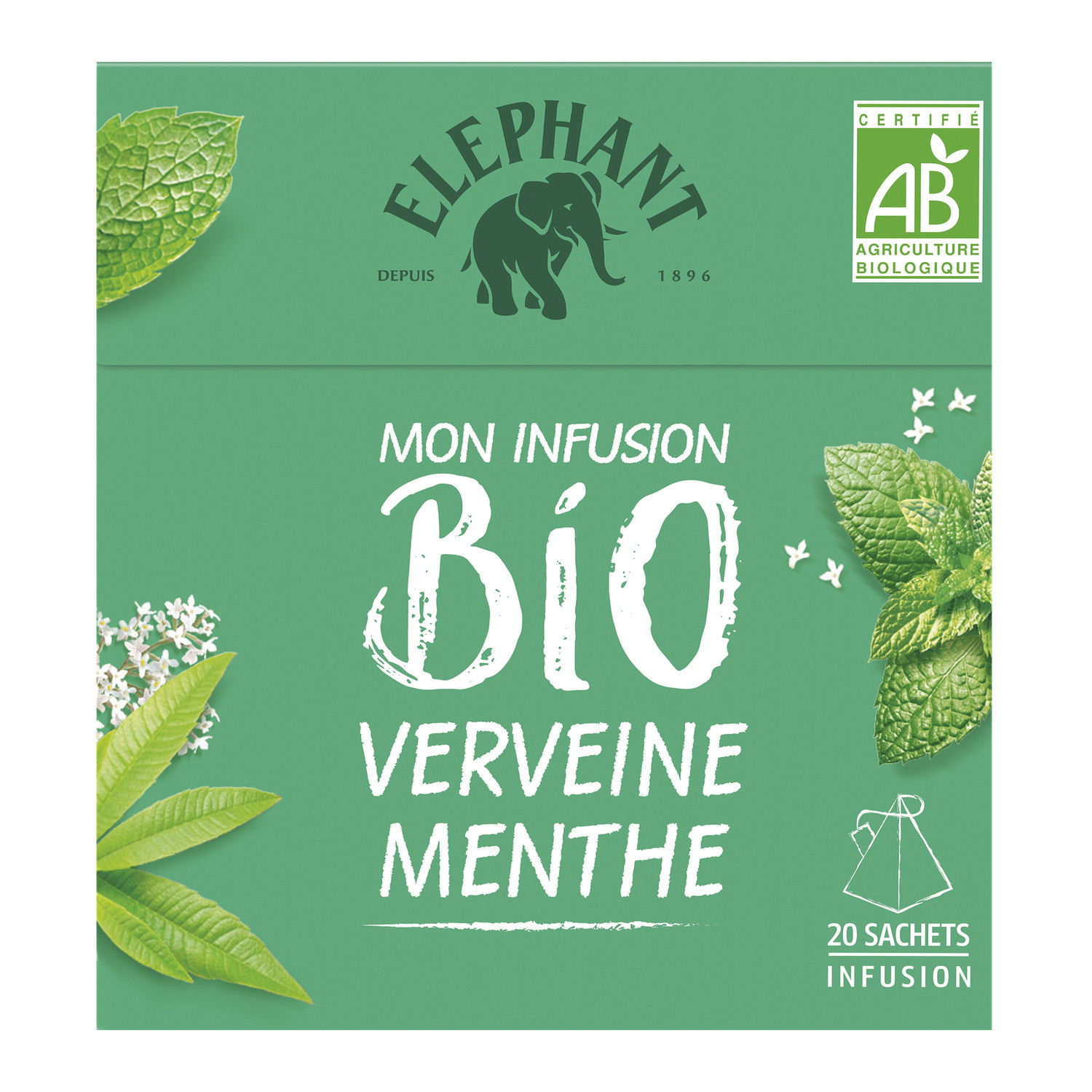 Infusion bio verveine menthe ELEPHANT