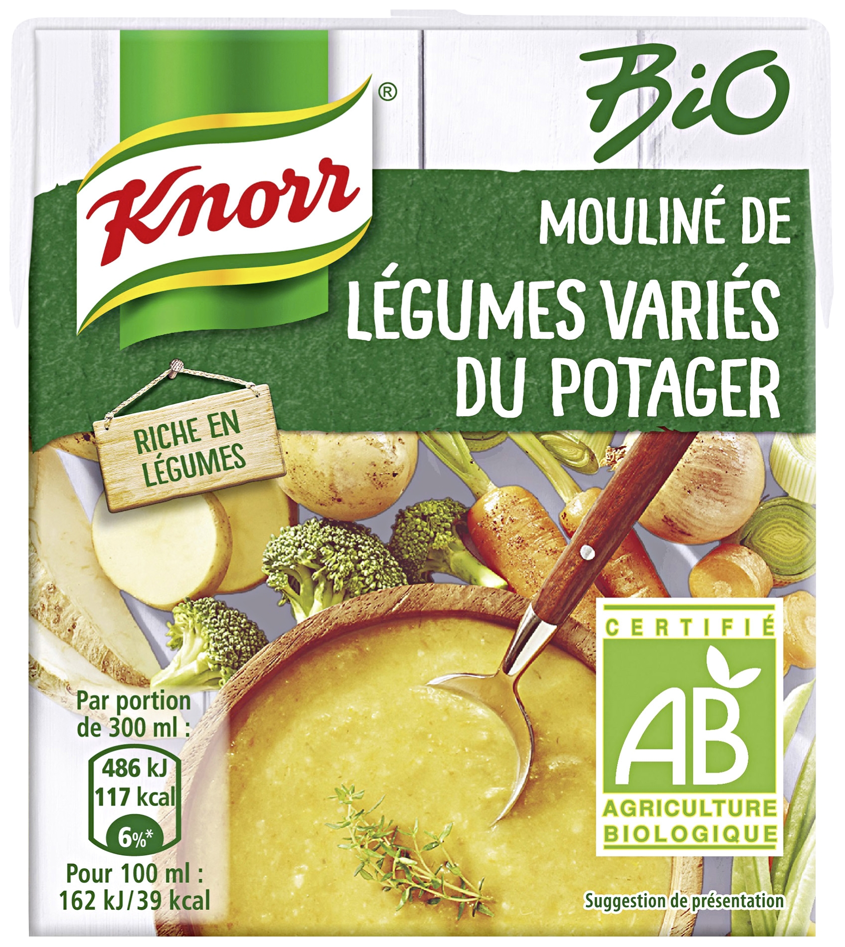 Mouliné de légumes variés du potager bio Knorr