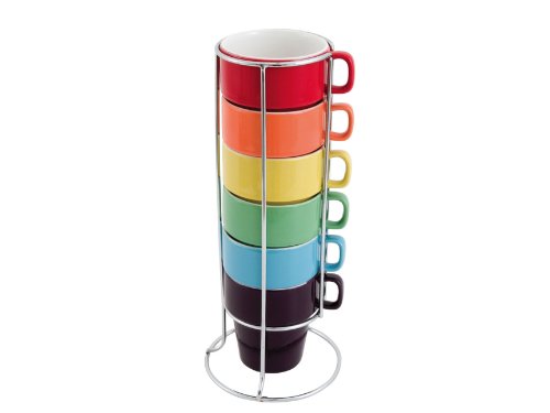 Pt, CN342 Tour 6 Tasses à café Cappuccino Rainb...