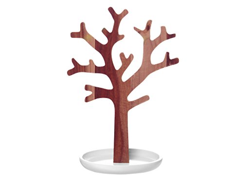 Pt, PT2207WH Arbre À Bijoux Acacia Base Blanc