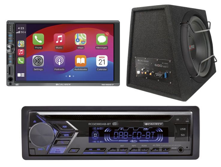 AVANTAGE IMMÉDIAT SUR UNE SÉLECTION D'AUTORADIO ET CAISSON "CALIBER" code EAN 8714505049908 