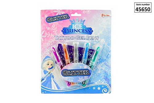 - lot de 5 stylos tatouages paillettes avec poc...