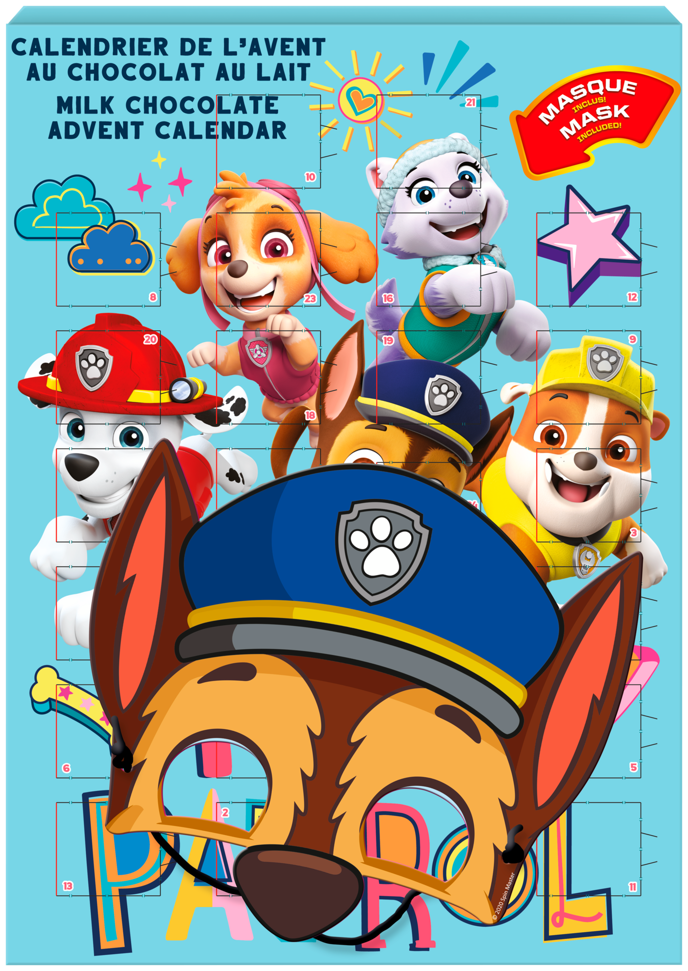 BIP CALENDRIER DE L'AVENT AU CHOCOLAT AVEC MASQUE code EAN 8714786291706 