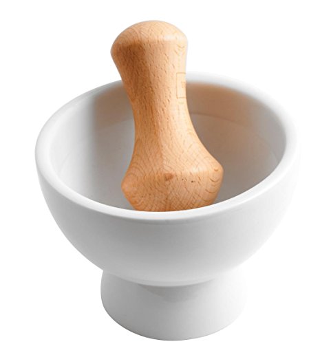 4630160 mortier avec pilon en céramique blanc 2...