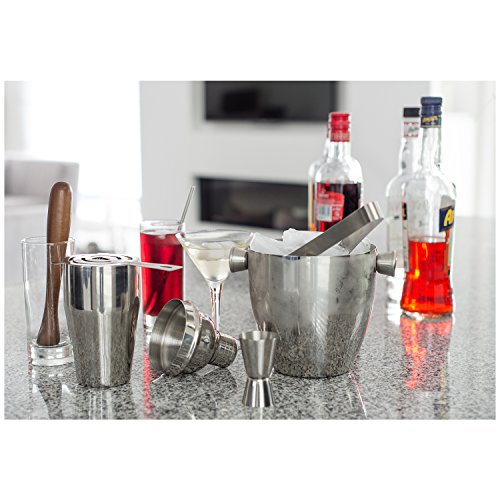 Cocktail kit - cocktail shaker set - 7 pièces: shaker 500 ml, gobelet mesureur, cuillère à cocktail, pilon, paire de pinces, baquet à glaçons de 1l 8715593011341 BARcrafts