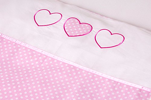 Housse de couette 60 x 80 cm, rose clair et blanc