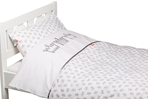 Housse de couette 60 x 80 cm, blanc et gris perle