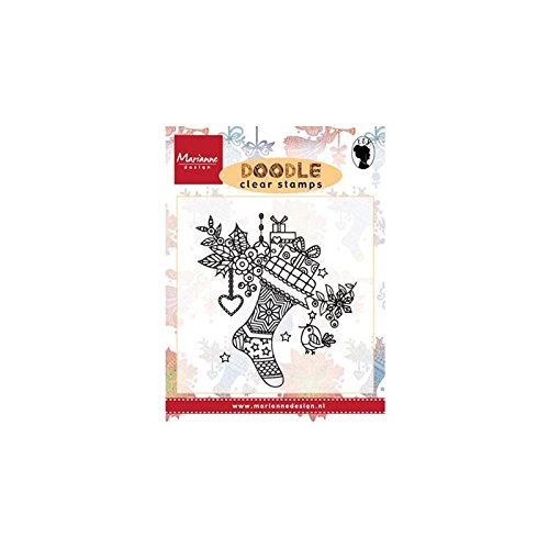 Doodle chaussette de noël tampon transparent